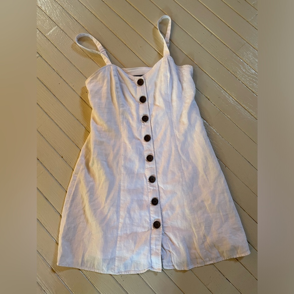 Express linen button down dress size XS adjustable straps - Picture 5 of 8